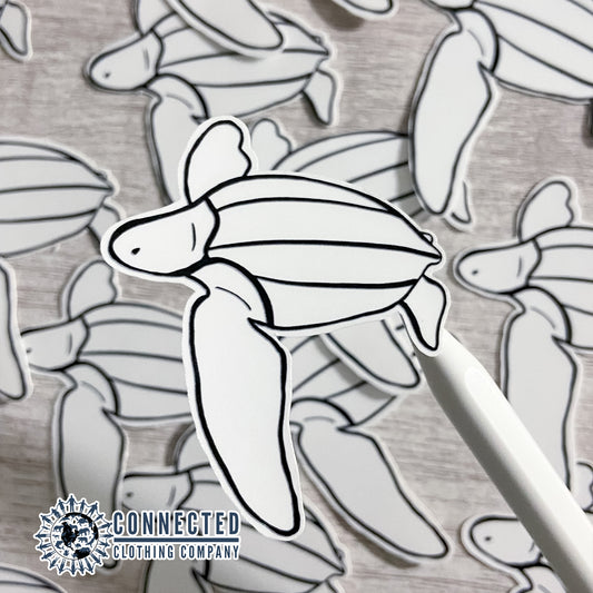 Close up of Leatherback Sea Turtle Sticker - sweetsherriloudesigns - 10% of profits donated to the Sea Turtle Conservancy