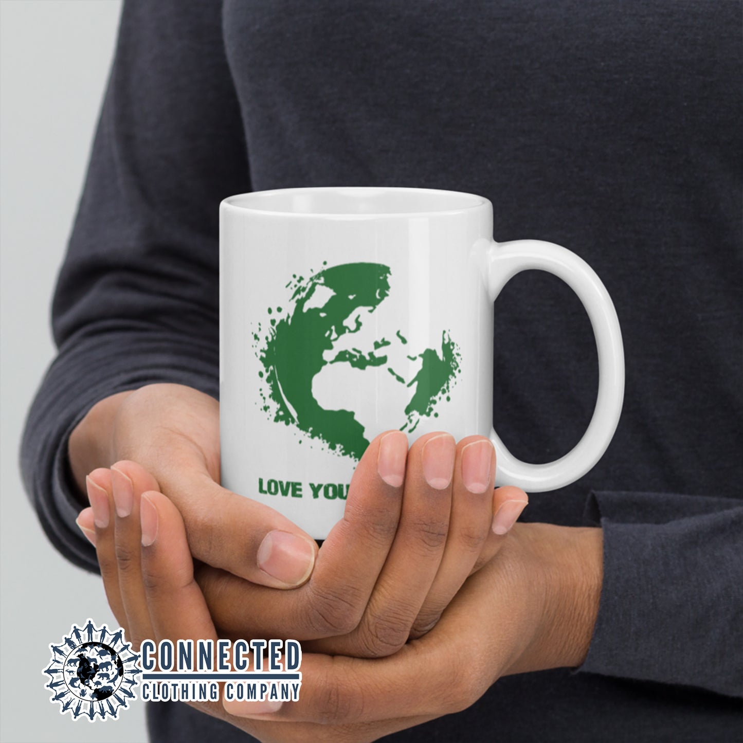 Love Your Mother Earth Classic Mug with green design - sweetsherriloudesigns - 10% of profits donated to the Environmental Defense Fund