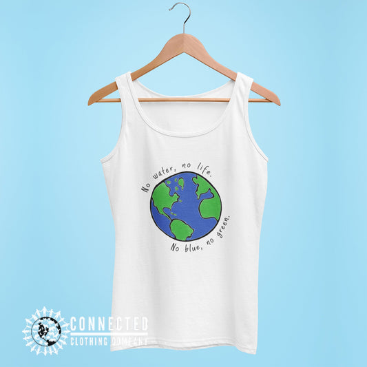 White No Blue No Green Women's Relaxed Tank - getpinkfit - Ethically and Sustainably Made - 10% of profits donated to Mission Blue ocean conservation