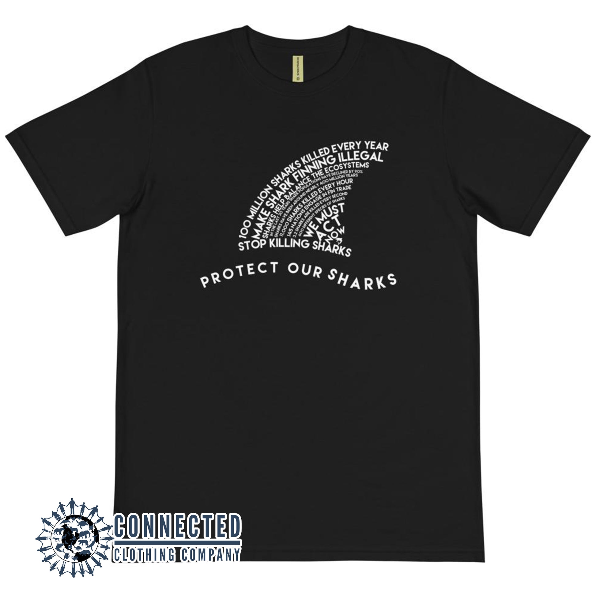 Black Organic Protect Our Sharks Short-Sleeve Tee - sweetsherriloudesigns - 10% of profits donated to shark conservation