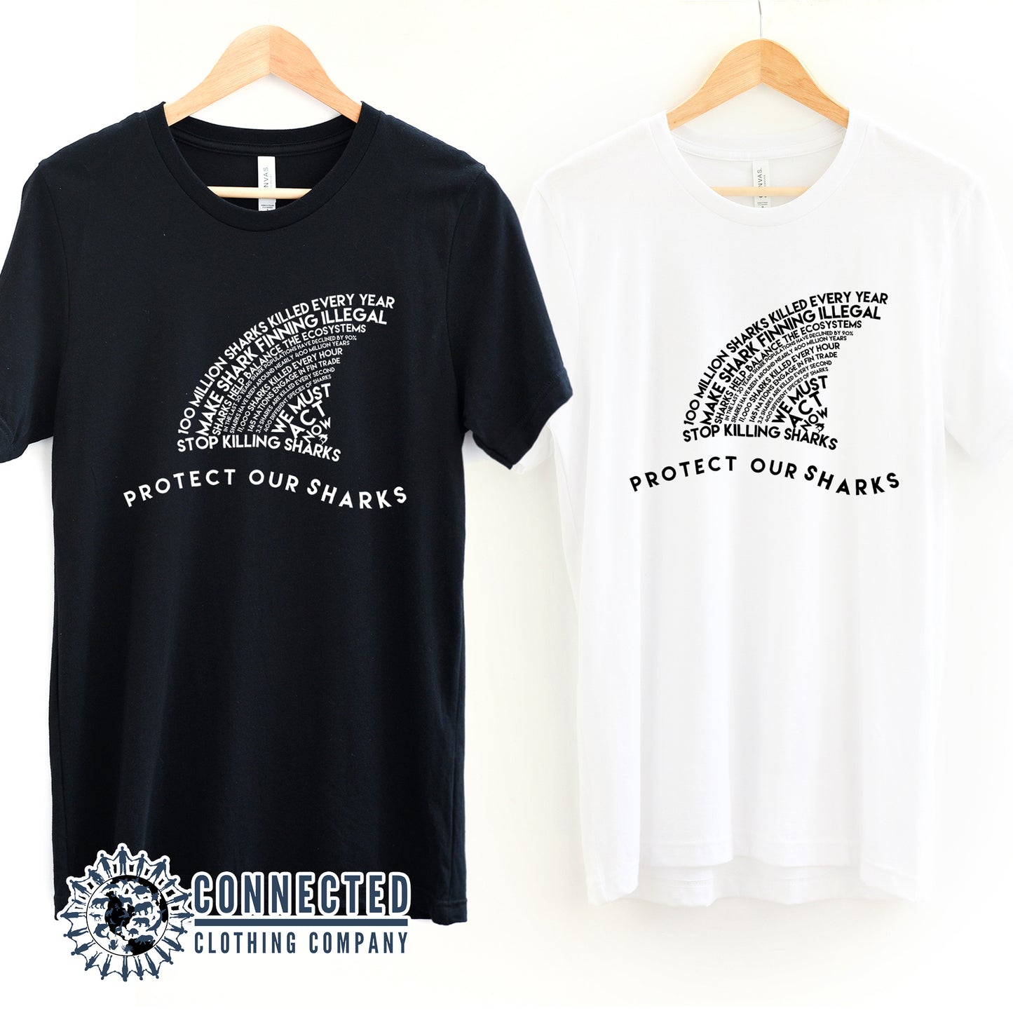 Organic Cotton Protect Our Sharks Short-Sleeve Tee - sweetsherriloudesigns - 10% of profits donated to shark conservation
