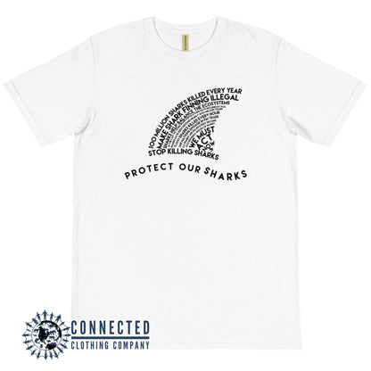 White Protect Our Sharks Short-Sleeve Tee - sweetsherriloudesigns - 10% of profits donated to shark conservation