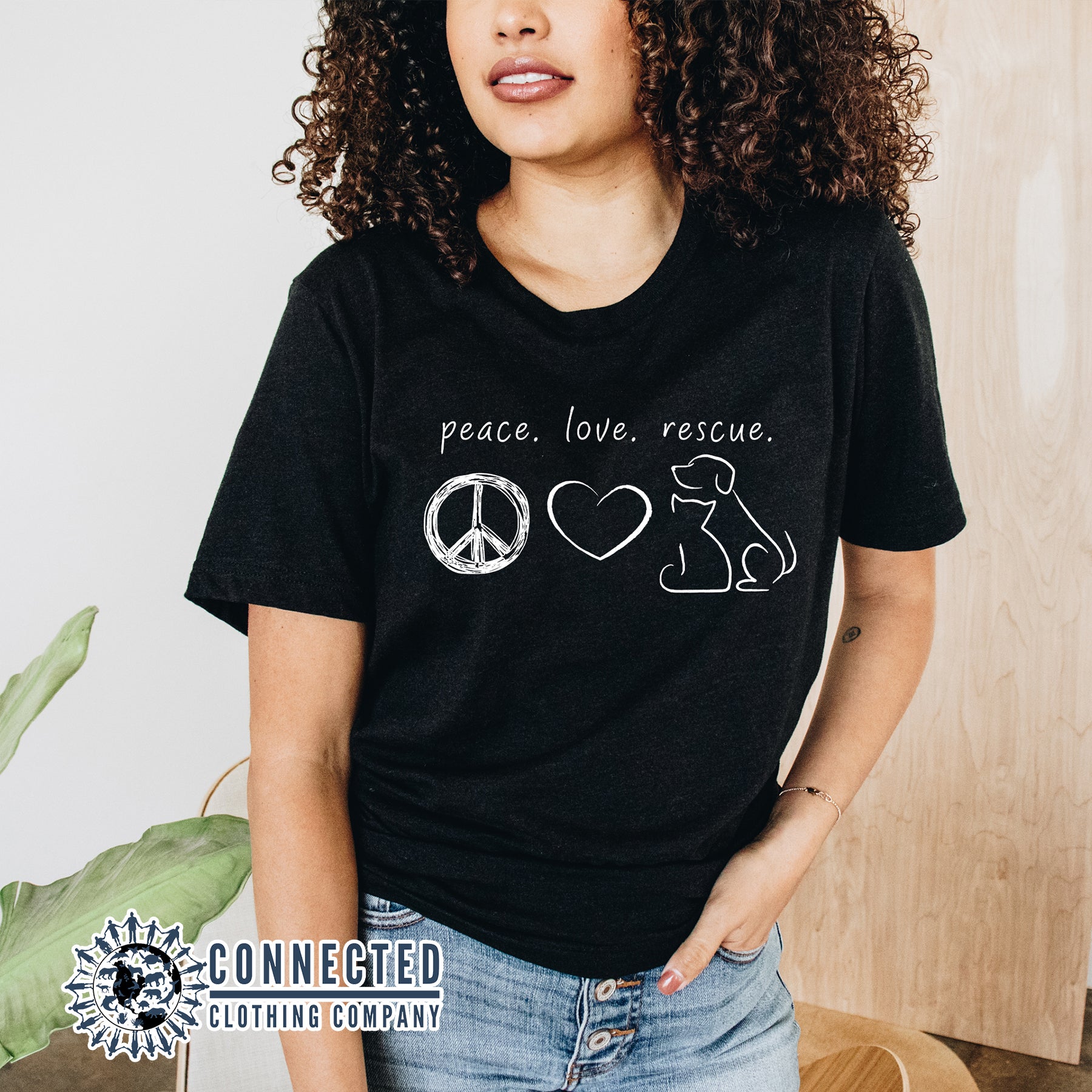 Peace Love Rescue Short-Sleeve Tee - sweetsherriloudesigns - Ethically and Sustainably Made - 10% donated to Villalobos Animal Rescue Center