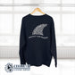 Navy Blue Protect Our Sharks Unisex Crewneck Sweatshirt - sweetsherriloudesigns - Ethically and Sustainably Made - 10% of profits donated to shark conservation and ocean conservation
