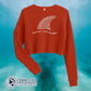 Brick Red Protect Our Sharks Crop Sweatshirt - sweetsherriloudesigns - Ethically and Sustainably Made - 10% of profits donated to shark conservation and ocean conservation