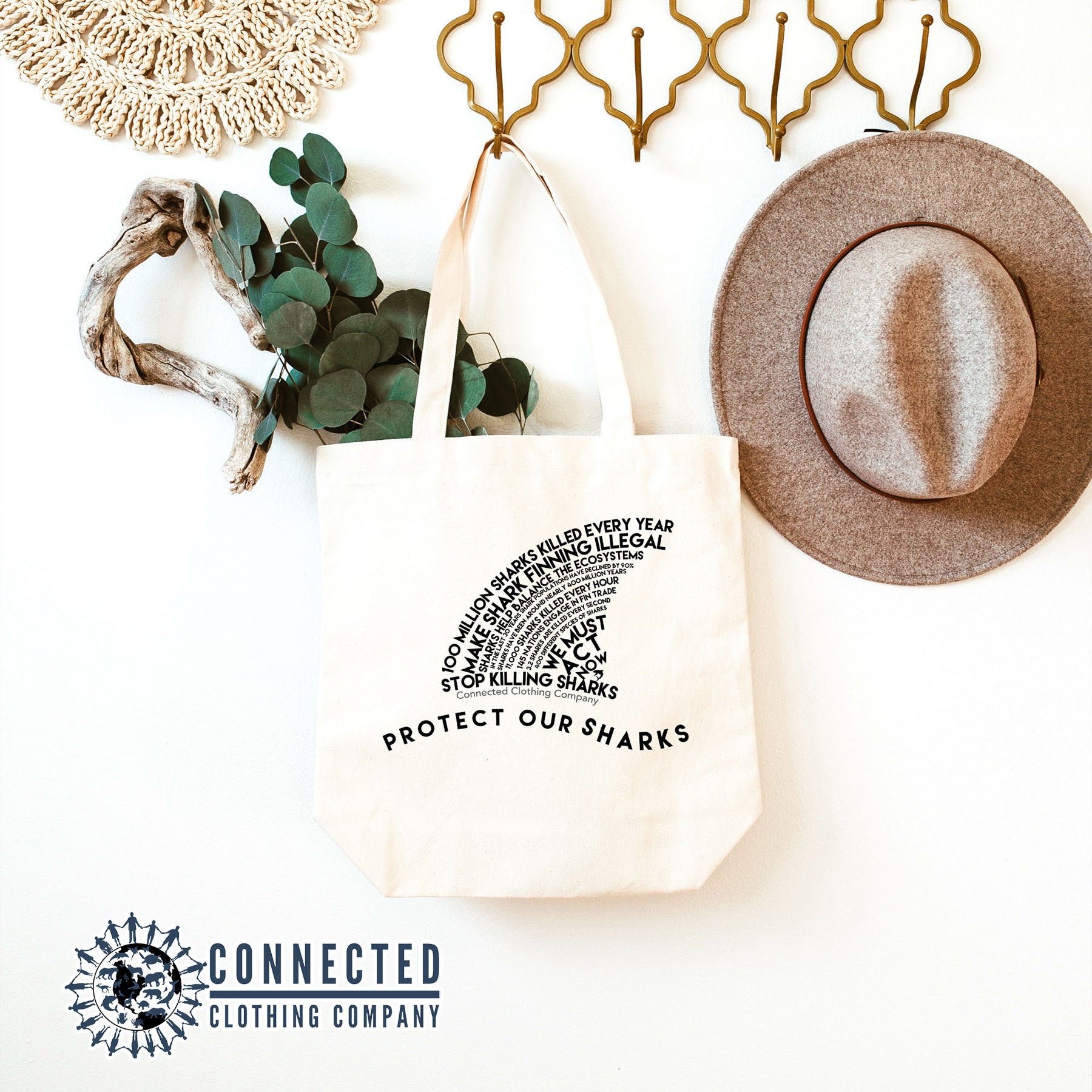 Protect Our Sharks Tote Bag - sweetsherriloudesigns - 10% of proceeds donated to Oceana shark conservation