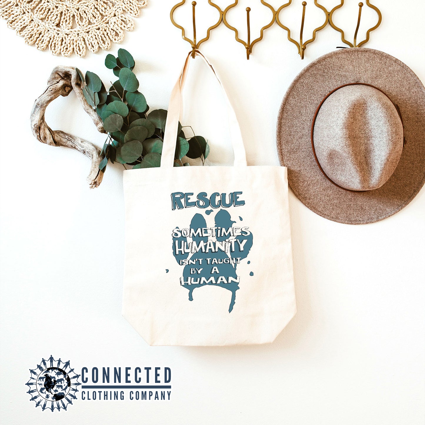 Rescue Humanity Tote Bag - sweetsherriloudesigns - 10% of proceeds donated to animal rescue