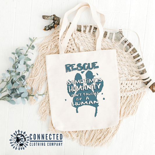 Rescue Humanity Tote Bag - nighttidemetalworks - 10% of proceeds donated to animal rescue