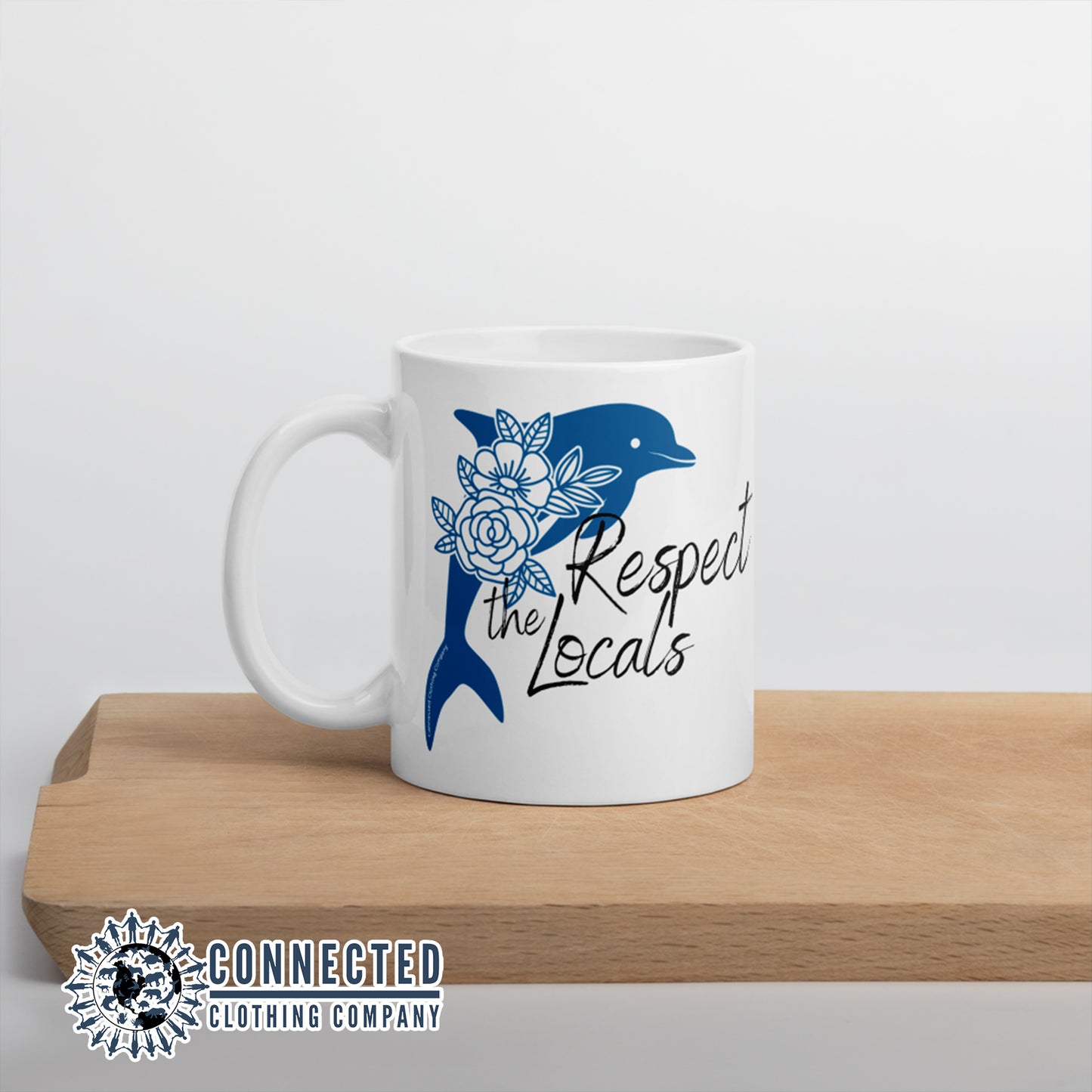 Respect The Locals Dolphin Classic Mug - sweetsherriloudesigns - Ethical and Sustainable Clothing That Gives Back - 10% donated to Mission Blue ocean conservation