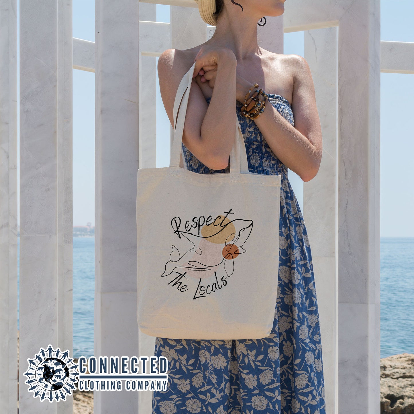 Respect The Locals Orca Tote Bag - architectconstructor - 10% of proceeds donated to killer whale conservation