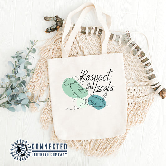 Respect The Locals Hammerhead Shark Tote Bag - nighttidemetalworks - 10% of proceeds donated to shark conservation