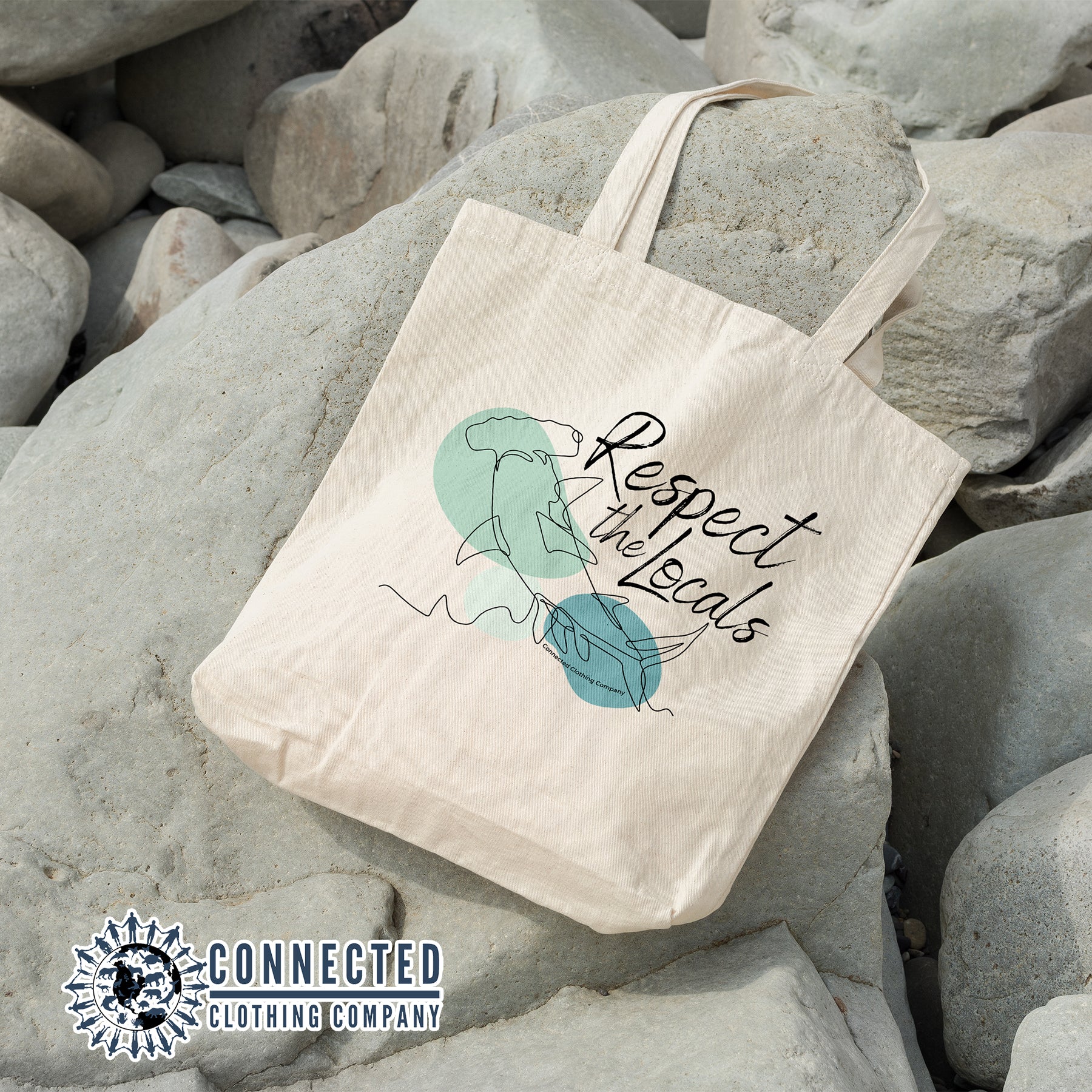 Respect The Locals Hammerhead Shark Tote Bag - sweetsherriloudesigns - 10% of proceeds donated to shark conservation