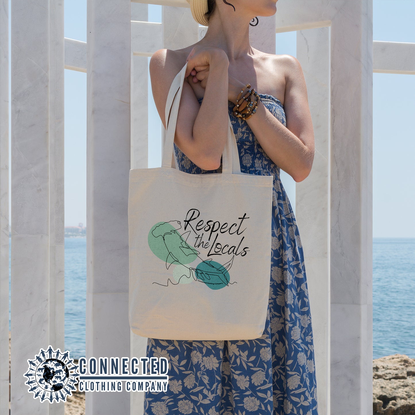 Respect The Locals Hammerhead Shark Tote Bag - sweetsherriloudesigns - 10% of proceeds donated to shark conservation