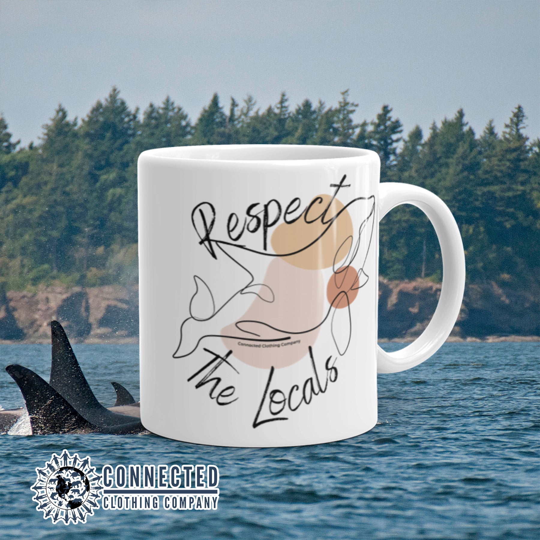 Respect The Locals Orca Mug - sweetsherriloudesigns - 10% of proceeds donated to orca conservation