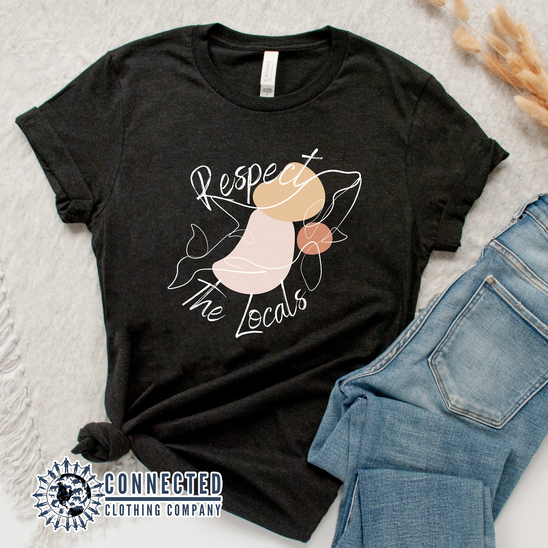  Black Respect The Locals Orca Unisex Short-Sleeve Tee - sweetsherriloudesigns - Ethically and Sustainably Made - 10% of profits donated to orca conservation