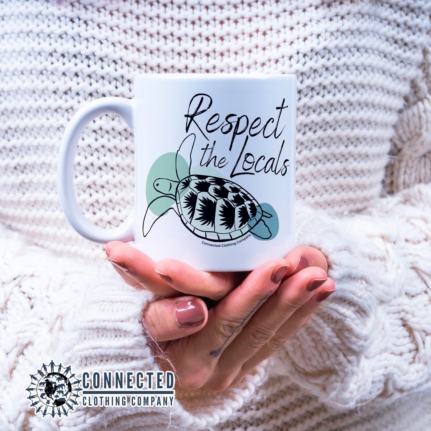 Respect The Locals Sea Turtle Mug - architectconstructor - 10% donated to sea turtle conservation