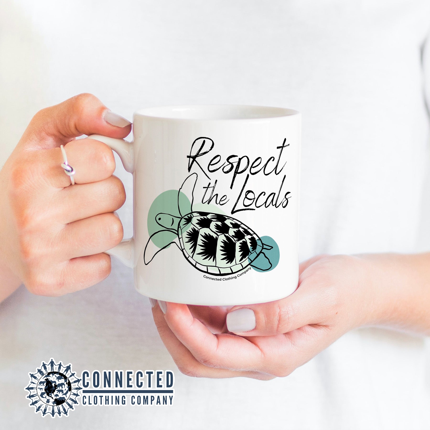 Respect The Locals Sea Turtle Mug - architectconstructor - 10% donated to sea turtle conservation