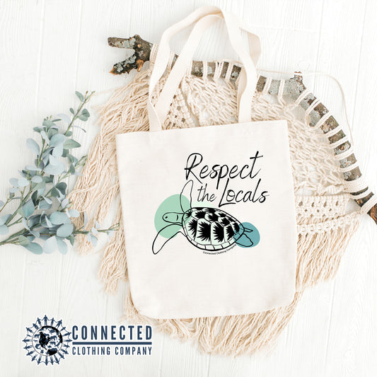 Respect The Locals Sea Turtle Tote Bag - getpinkfit - 10% of proceeds donated to sea turtle conservation