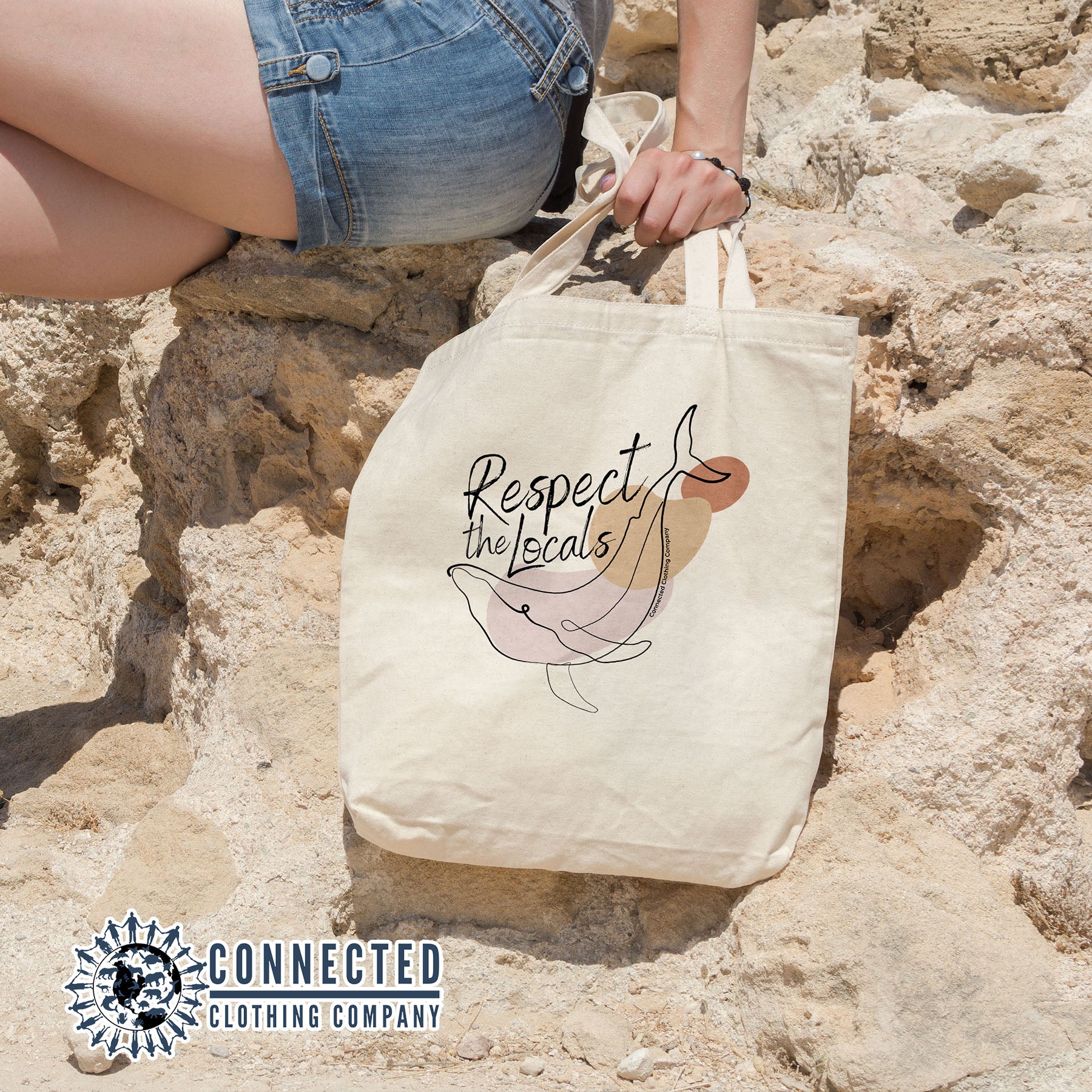 Respect The Locals Whale Tote Bag - sweetsherriloudesigns - 10% of proceeds are donated to ocean conservation