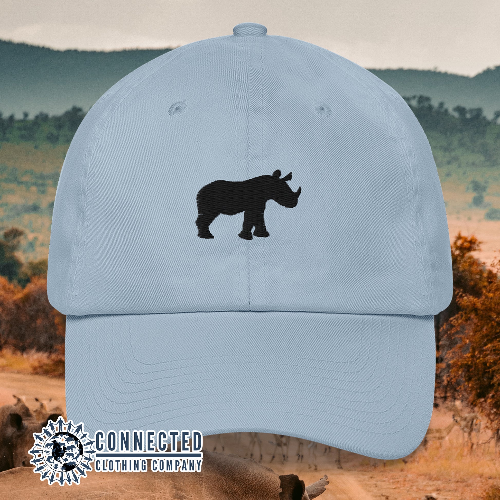 Blue Rhino Cotton Cap - sweetsherriloudesigns - 10% of profits donated to Save The Rhino conservation
