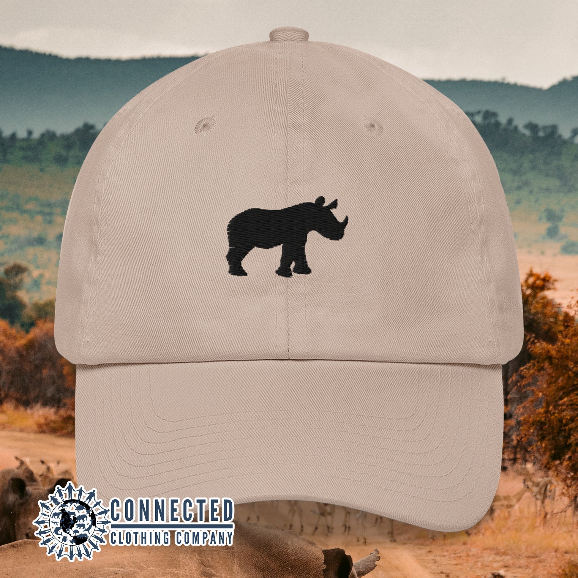 Stone Rhino Cotton Cap - sweetsherriloudesigns - 10% of profits donated to Save The Rhino conservation