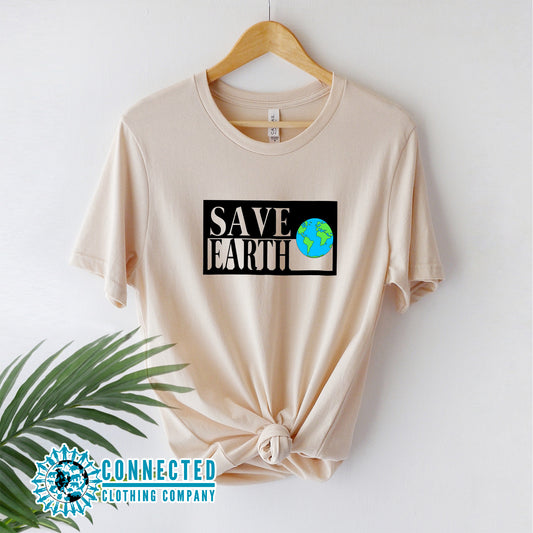 Soft Cream Save Earth Short-Sleeve T-shirt - sweetsherriloudesigns - Ethically and Sustainably Made - 50% donated to WIRES Wildlife Rescue