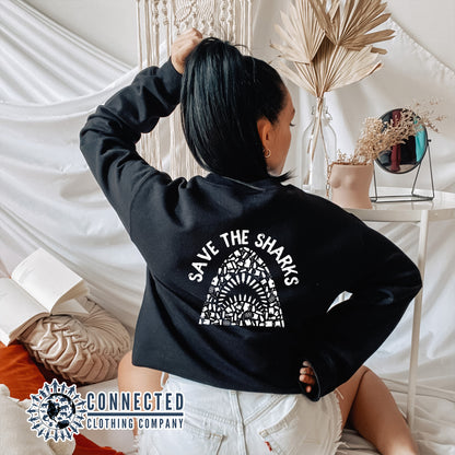 Save The Sharls Crewneck Sweatshirt - sweetsherriloudesigns - 10% of the proceeds are donated to shark conservation