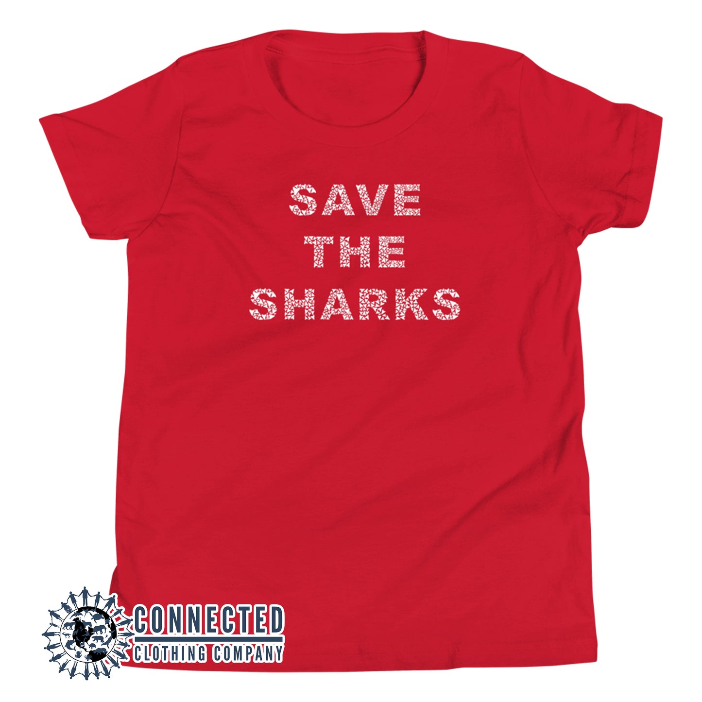 Red Save The Sharks Youth Short-Sleeve Tee - sweetsherriloudesigns - 10% of profits donated to Oceana shark conservation