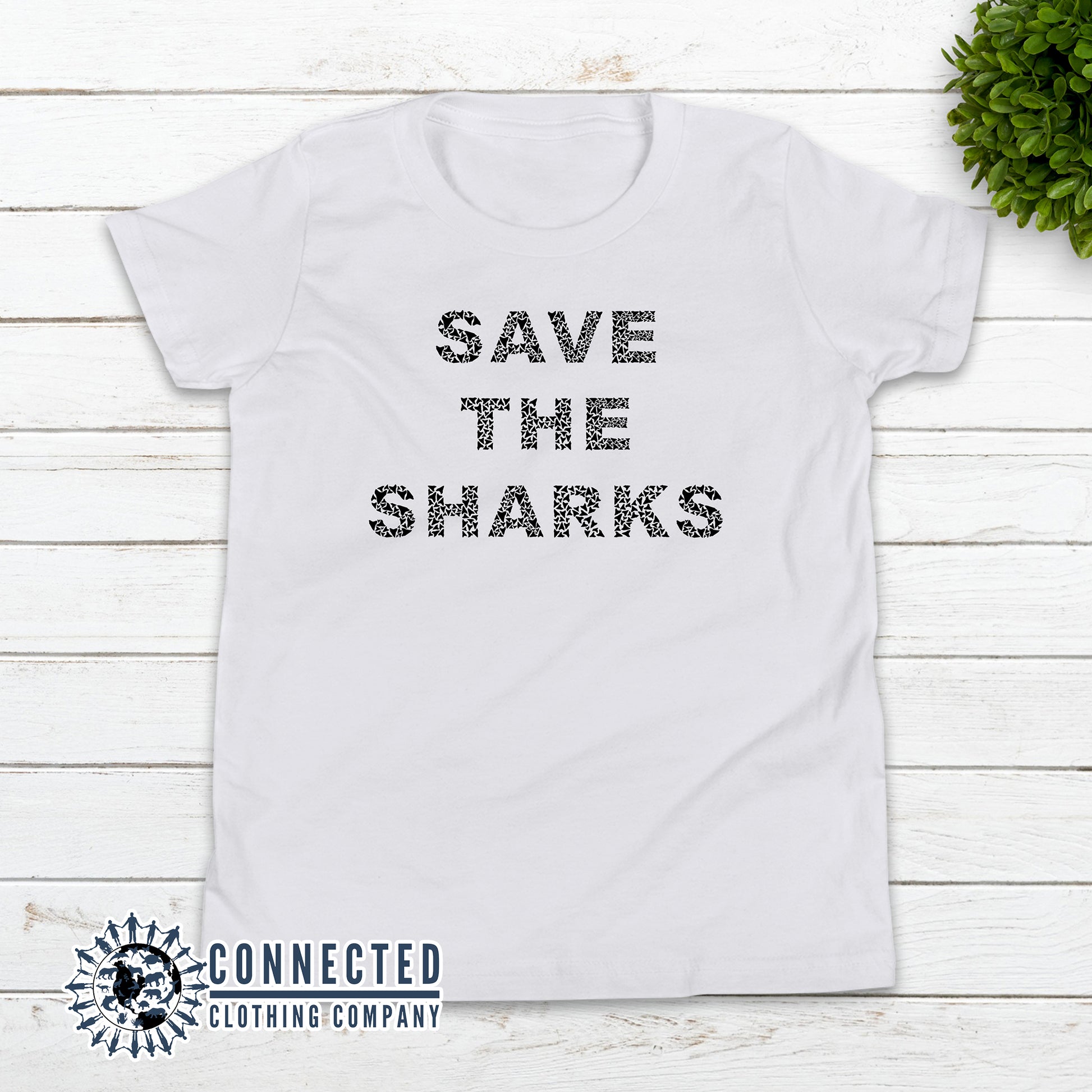 White Save The Sharks Youth Short-Sleeve Tee - sweetsherriloudesigns - 10% of profits donated to Oceana shark conservation