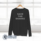 Charcoal Heather Save The Sharks Unisex Crewneck Sweatshirt - sweetsherriloudesigns - Ethically and Sustainably Made - 10% of profits donated to shark conservation and ocean conservation
