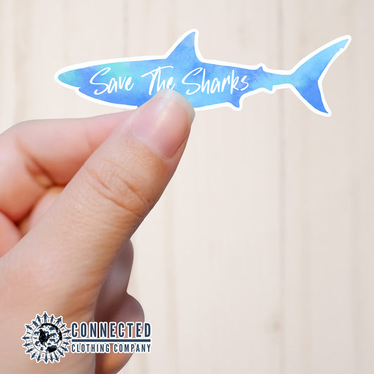 Save The Sharks Sticker - sweetsherriloudesigns - 10% of proceeds donated to ocean conservation