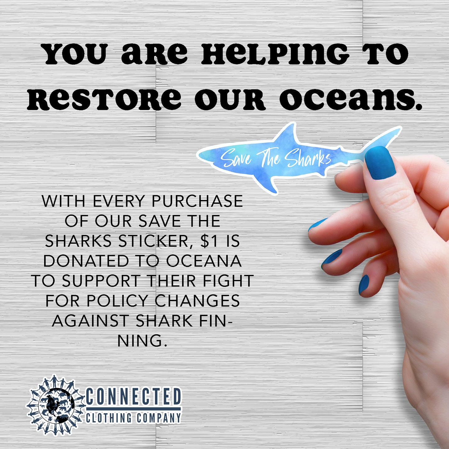 Save The Sharks Sticker - sweetsherriloudesigns - 10% of proceeds donated to ocean conservation