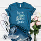 Steel Blue Save The Trees Bees & Seas Short-Sleeve Tee - sweetsherriloudesigns - Ethically and Sustainably Made - 10% donated to ocean conservation
