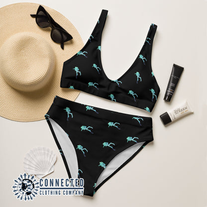 Scuba Diver Recycled Bikini - 2 piece high waisted bottom bikini - sweetsherriloudesigns - Ethically and Sustainably Made Apparel - 10% of profits donated to ocean conservation 