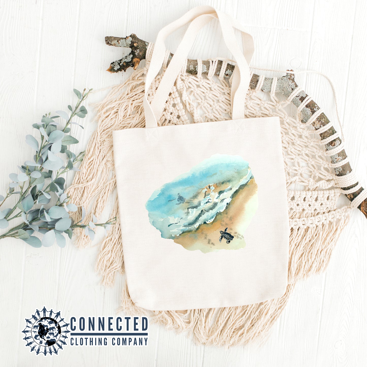 Sea Turtle Hatchling Tote Bag - sweetsherriloudesigns - 10% of proceeds donated to ocean conservation