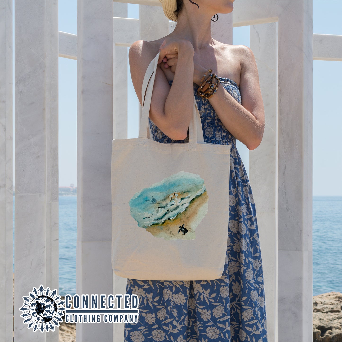 Sea Turtle Hatchling Tote Bag - sweetsherriloudesigns - 10% of proceeds donated to ocean conservation