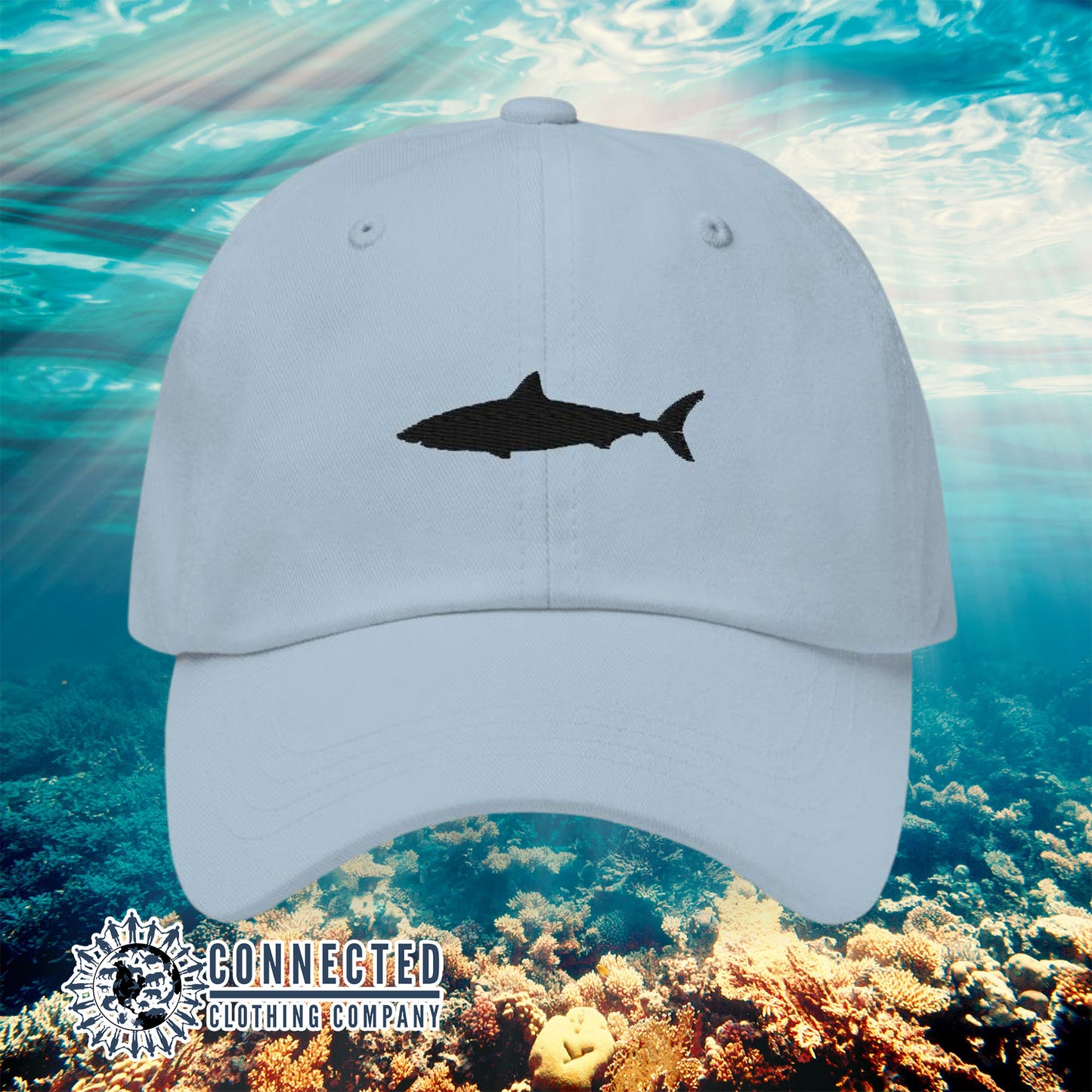 Blue Shark Cotton Cap - architectconstructor - Ethical & Sustainable Clothing That Gives Back - 10% donated to Oceana shark conservation