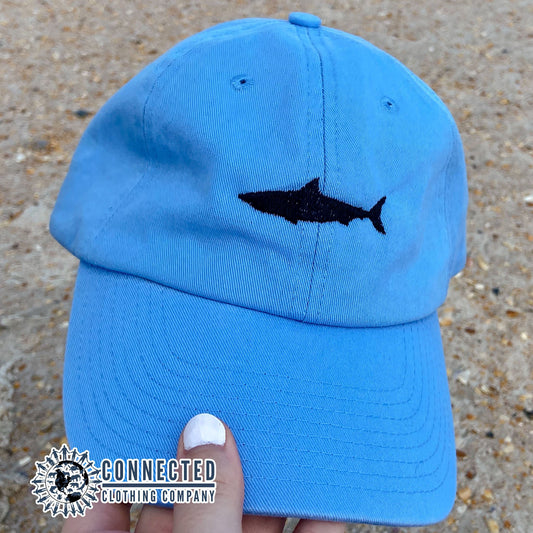 Blue Shark Cotton Cap - getpinkfit - Ethical & Sustainable Clothing That Gives Back - 10% donated to Oceana shark conservation