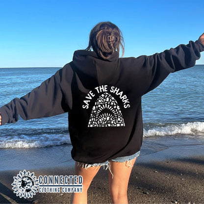 Save The Sharks Jaws Hoodie Sweatshirt - sweetsherriloudesigns - 10% of proceeds donated to shark conservation