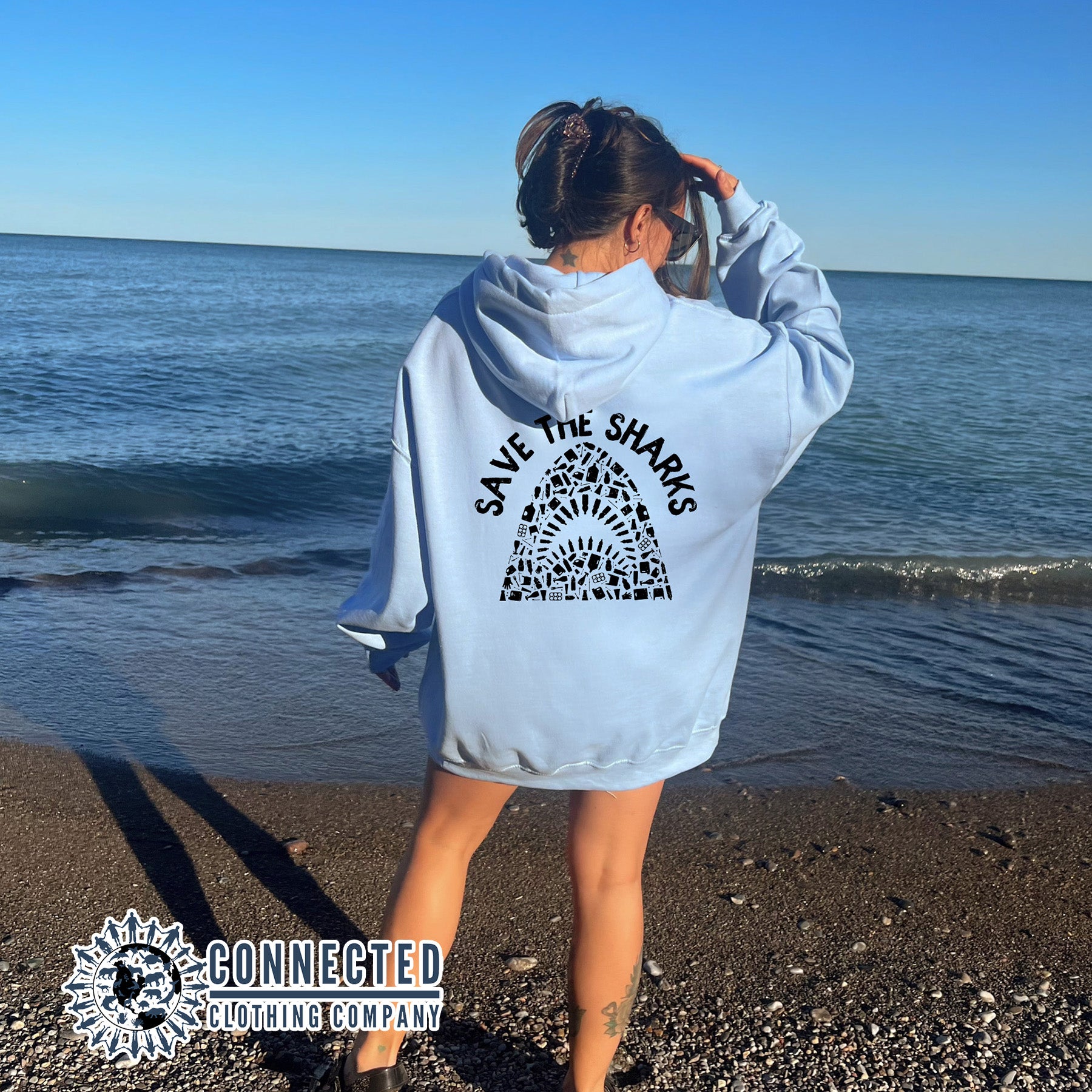 Save The Sharks Jaws Hoodie Sweatshirt - sweetsherriloudesigns - 10% of proceeds donated to shark conservation