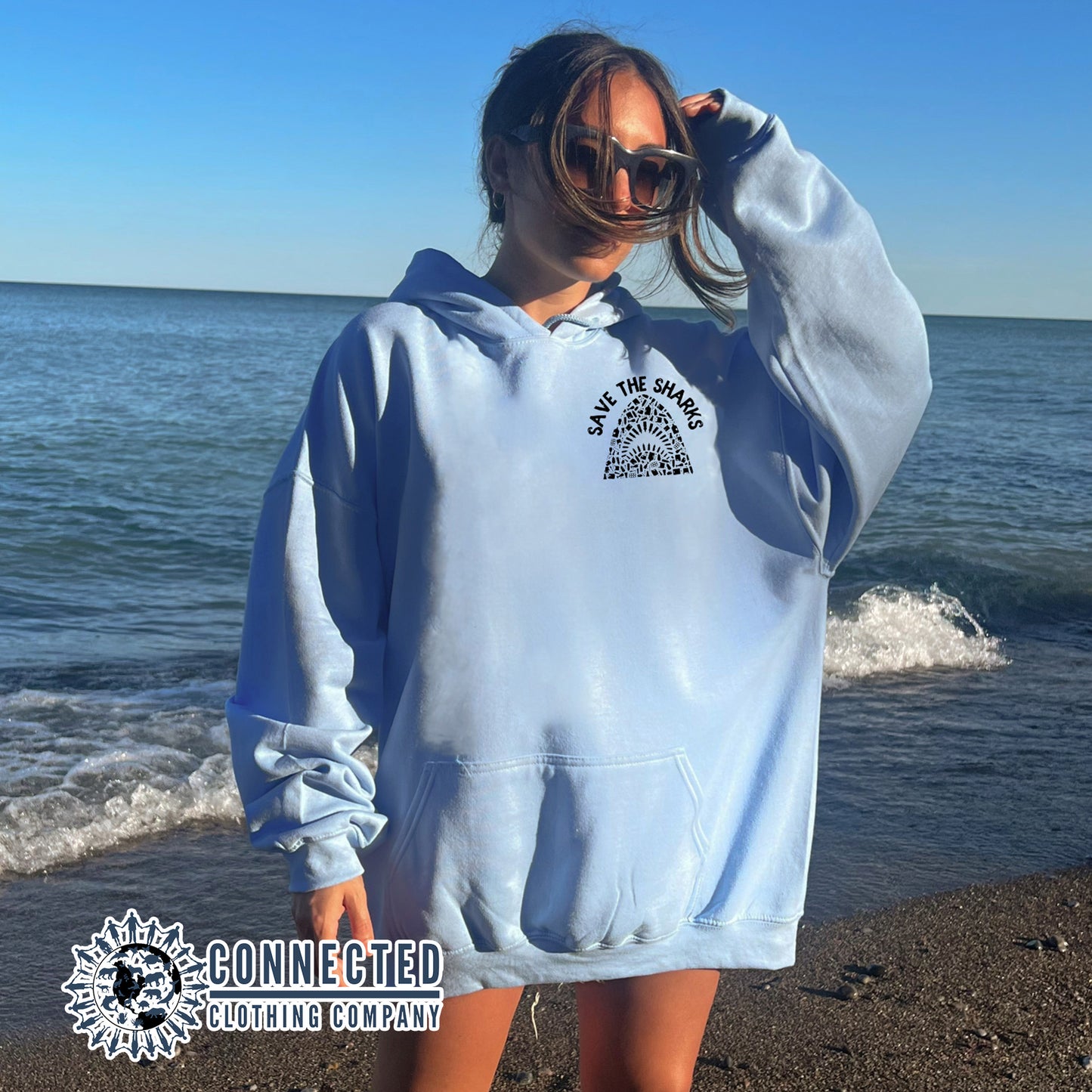 Save The Sharks Jaws Hoodie Sweatshirt - sweetsherriloudesigns - 10% of proceeds donated to shark conservation