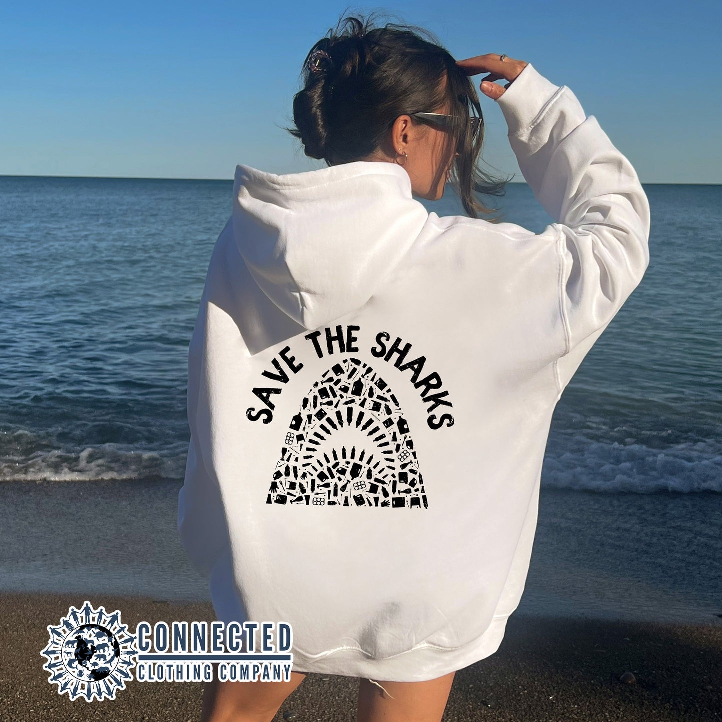 Save The Sharks Jaws Hoodie Sweatshirt - sweetsherriloudesigns - 10% of proceeds donated to shark conservation