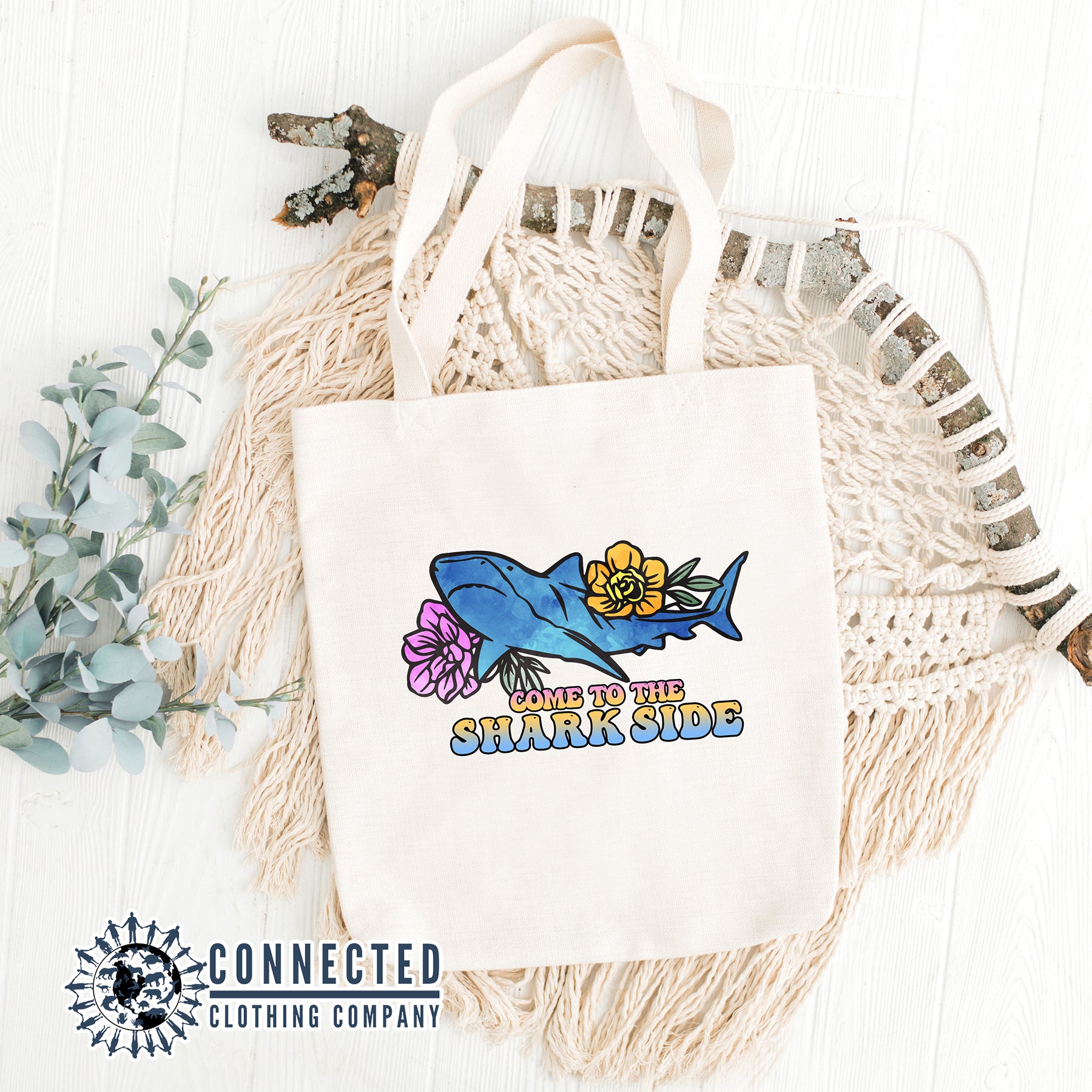 Come To The Shark Side Tote Bag - sweetsherriloudesigns - 10% of proceeds donated to ocean conservation