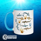 Shark Ocean Watercolor Colored Mug With Blue Coloring on Inside, Rim, and Handle - sweetsherriloudesigns - Ethically and Sustainably Made - 10% donated to Oceana shark conservation