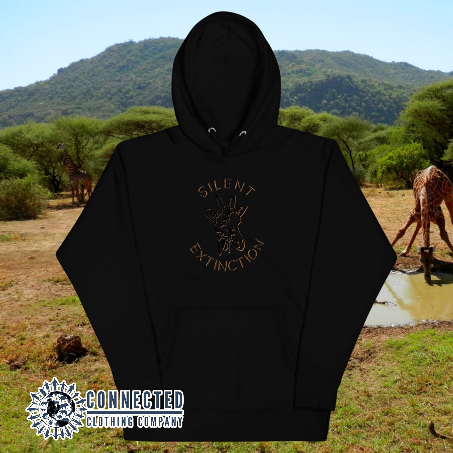 Black Giraffe Silent Extinction Unisex Hoodie - sweetsherriloudesigns - 10% of profits donated to the Giraffe Conservation Foundation