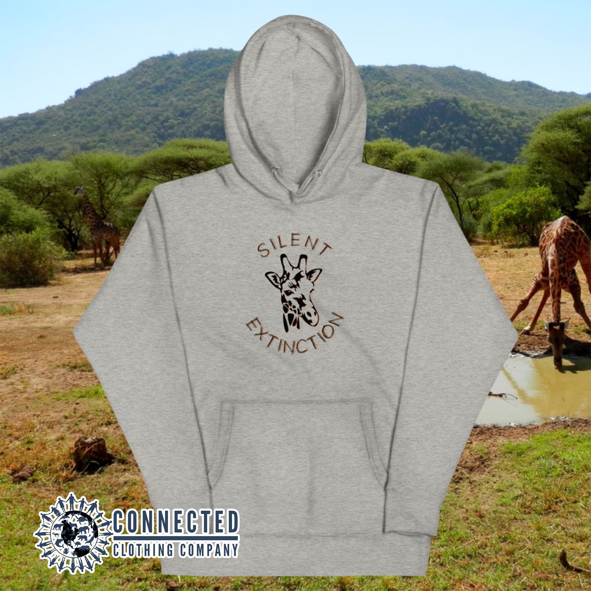 Carbon Grey Giraffe Silent Extinction Unisex Hoodie - sweetsherriloudesigns - 10% of profits donated to the Giraffe Conservation Foundation