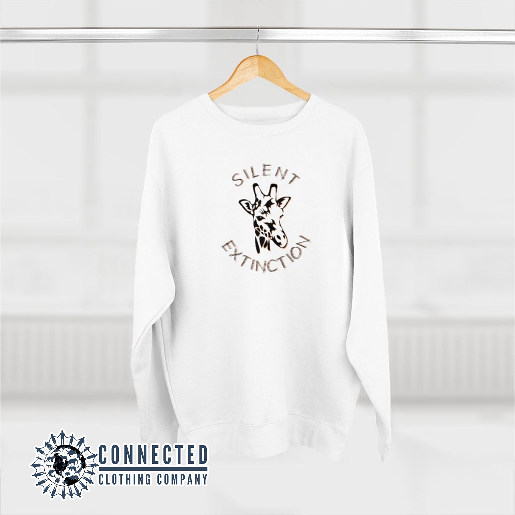 Hanging White Giraffe Silent Extinction Unisex Sweatshirt - sweetsherriloudesigns - 10% of profits donated to the Giraffe Conservation Foundation