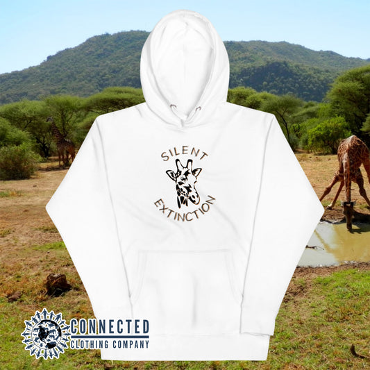 White Giraffe Silent Extinction Unisex Hoodie - sweetsherriloudesigns - 10% of profits donated to the Giraffe Conservation Foundation