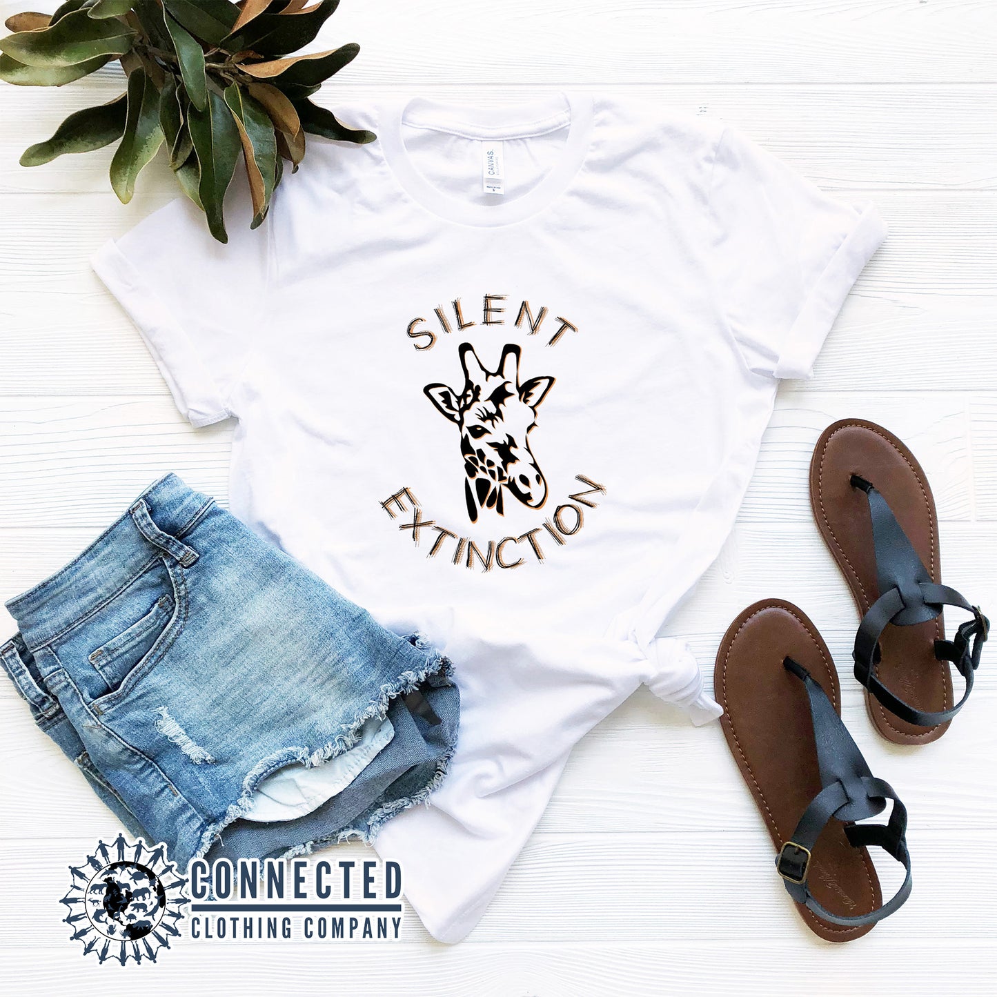 White Giraffe Silent Extinction Short-Sleeve T-Shirt - sweetsherriloudesigns - 10% of profits donated to the Giraffe Conservation Foundation