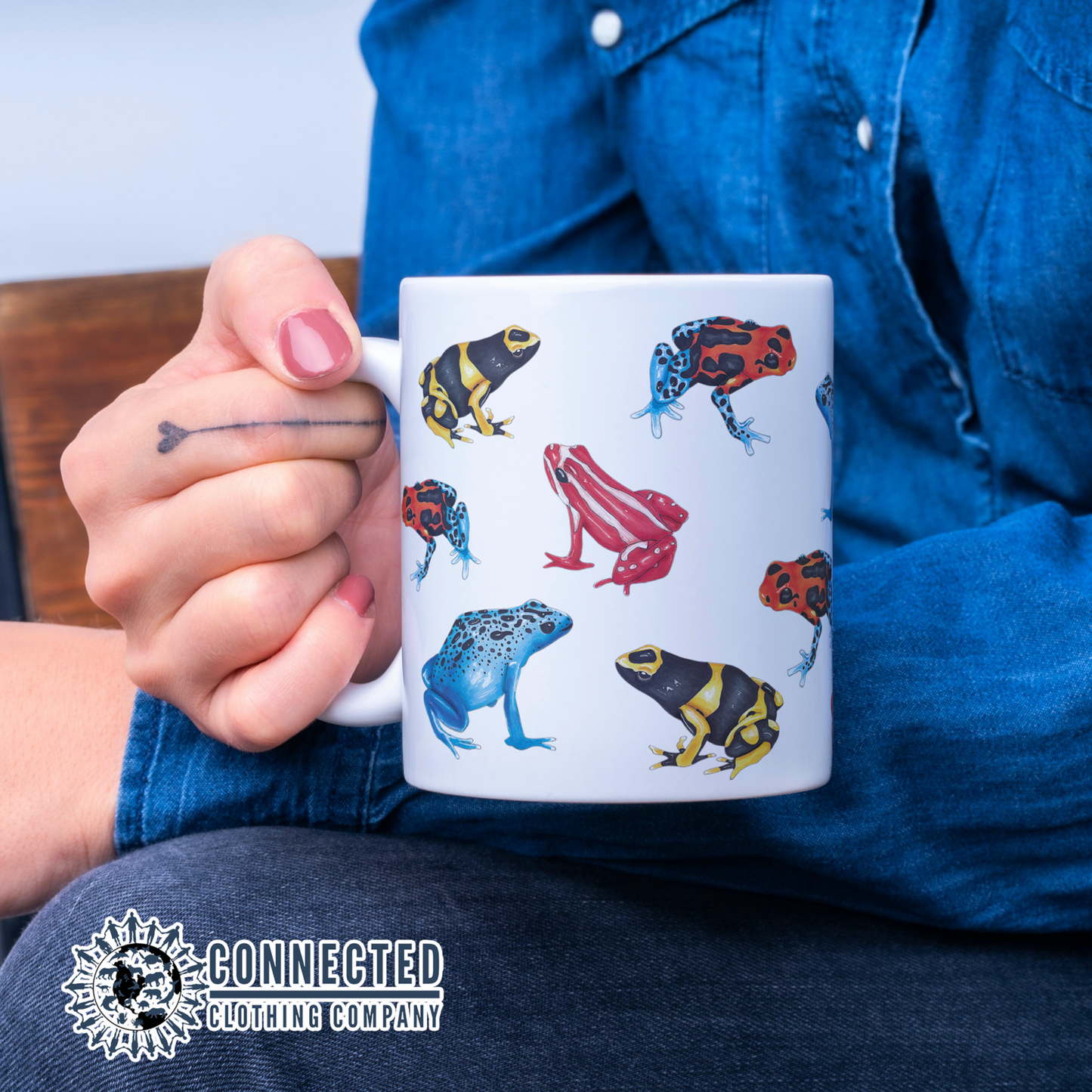 Poison Dart Frogs Classic Mug 11oz - sweetsherriloudesigns - Ethically and Sustainably Made - 10% donated to Mission Blue ocean conservation